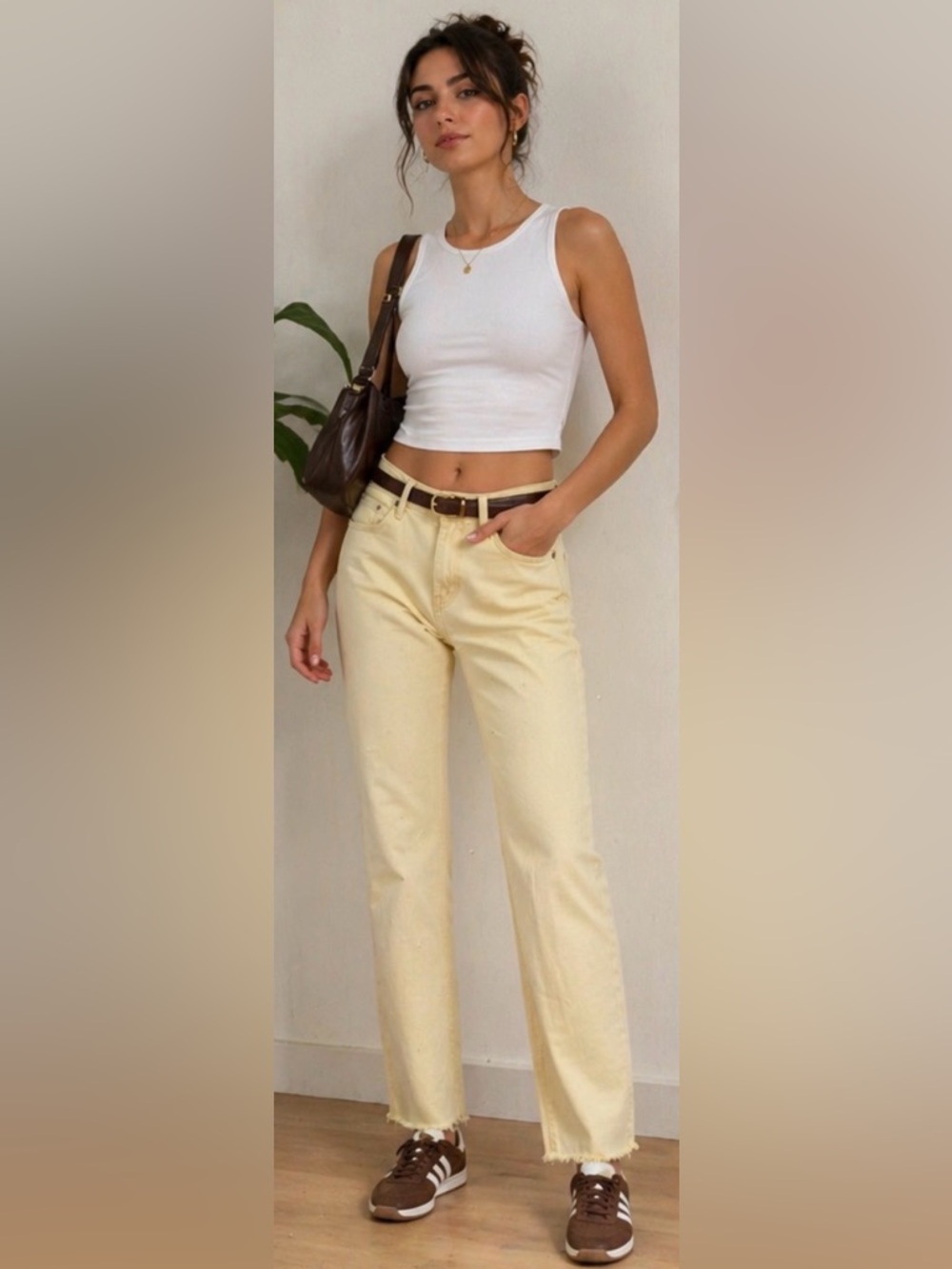Lilly Pulitzer High-Rise Creamy Yellow Straight-Leg Jeans